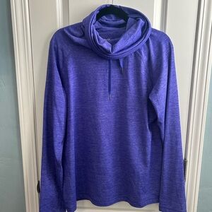 Reebok Blue Cowl Neck Long Sleeve Top